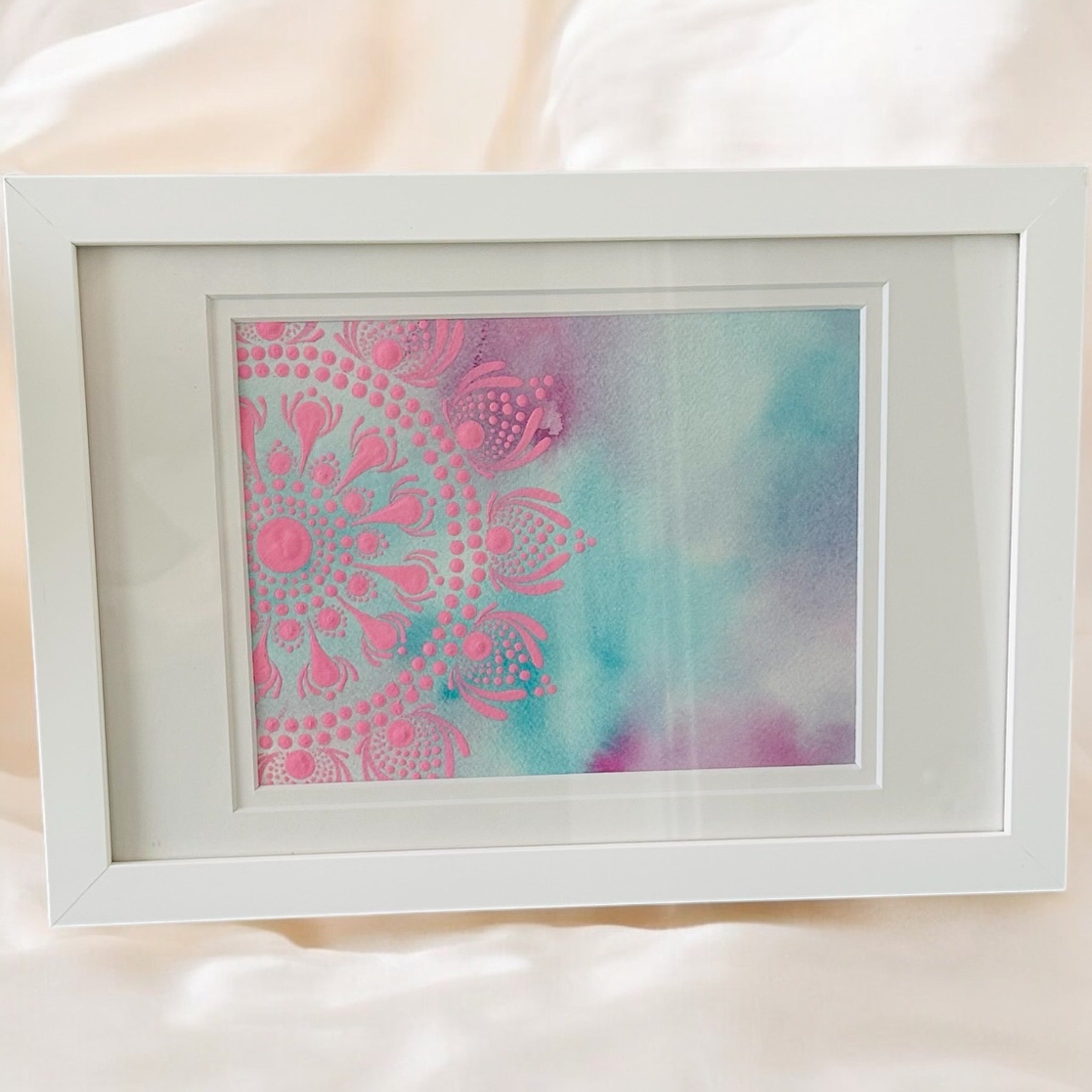 Watercolour Mandala, Framed Watercolour, Framed Wall Art, Wall Art, Unique Home Decor