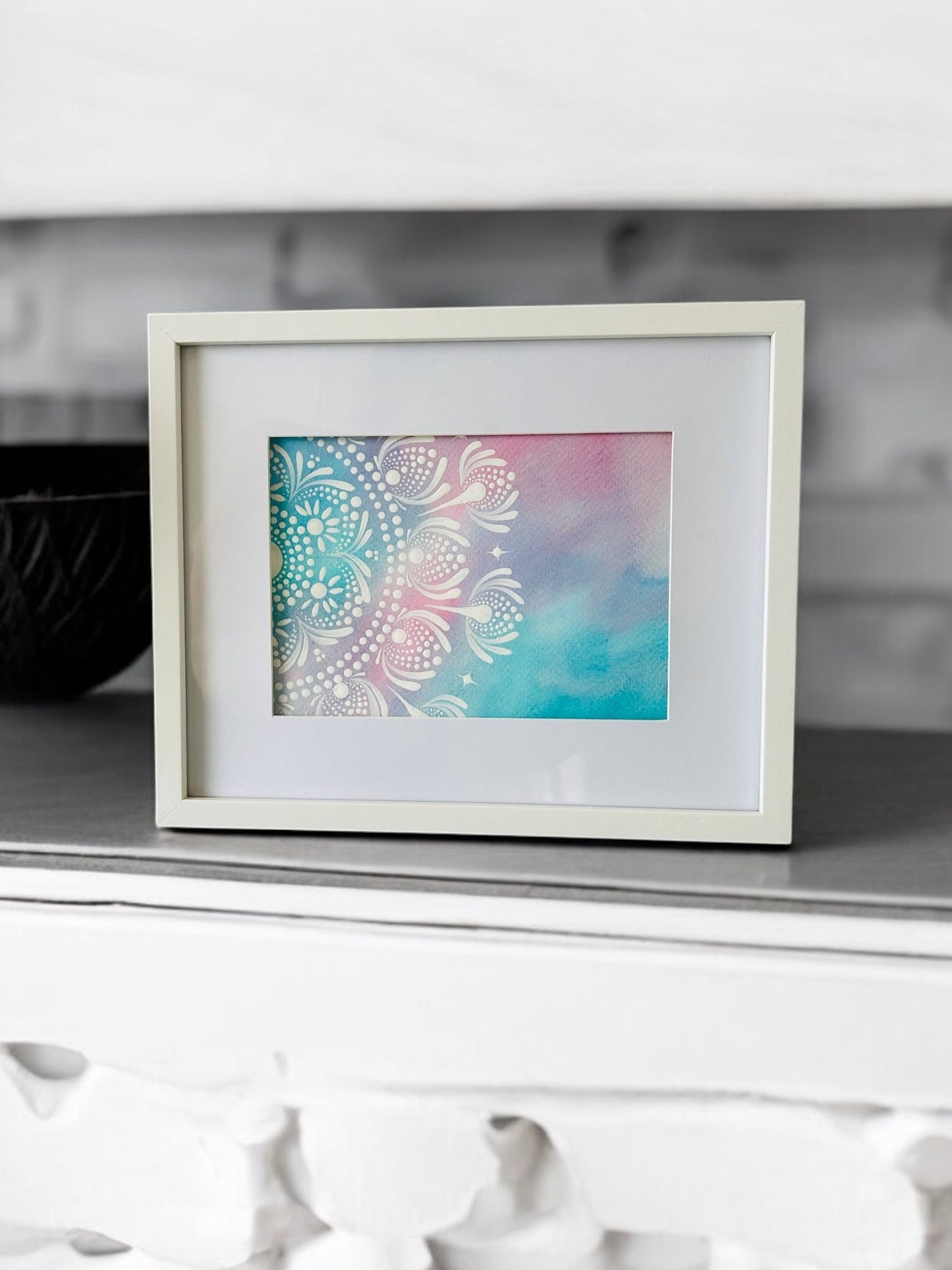 Watercolour Mandala, Framed Watercolour, Framed Wall Art, Wall Art, Unique Home Decor