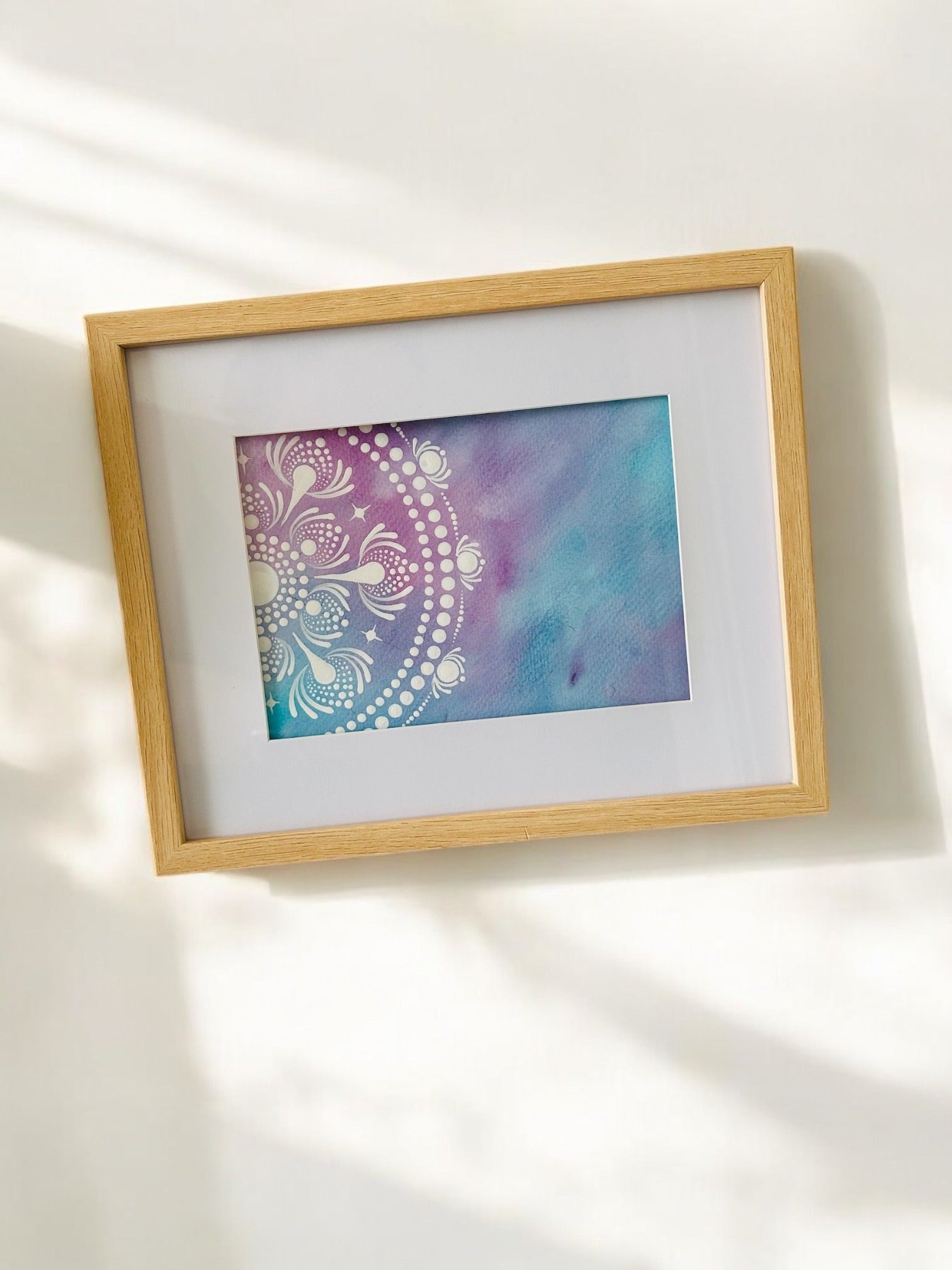 Watercolour Mandala, Framed Watercolour, Framed Wall Art, Wall Art, Unique Home Decor