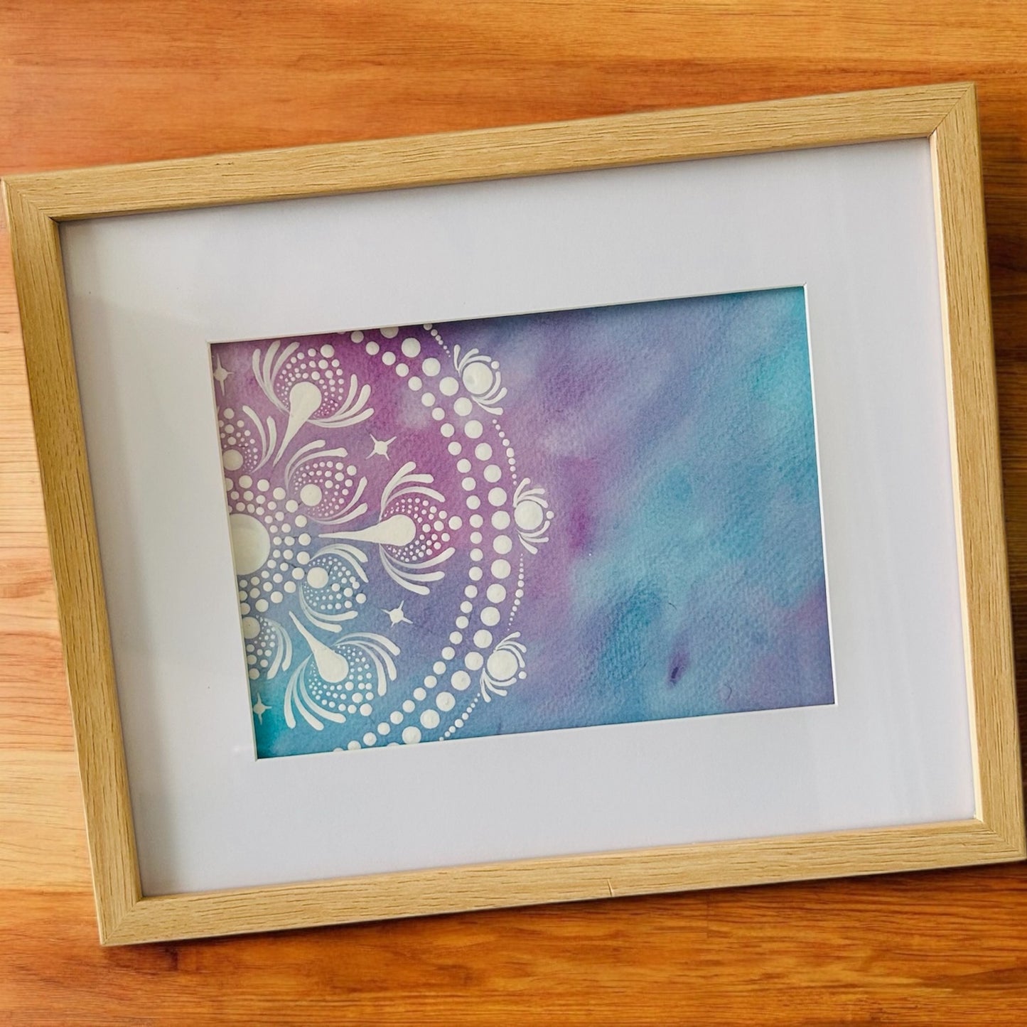 Watercolour Mandala, Framed Watercolour, Framed Wall Art, Wall Art, Unique Home Decor